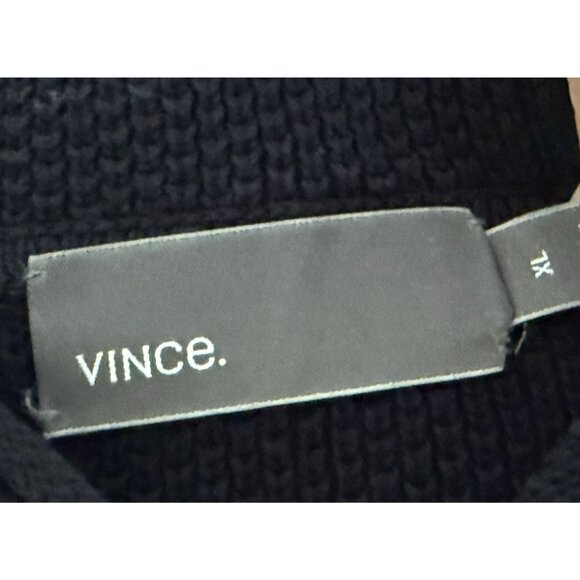 Vince Navy Blue Waffle-Knit Hooded Pullover 100% Cotton Sweater Casual Size XL - Picture 2 of 8